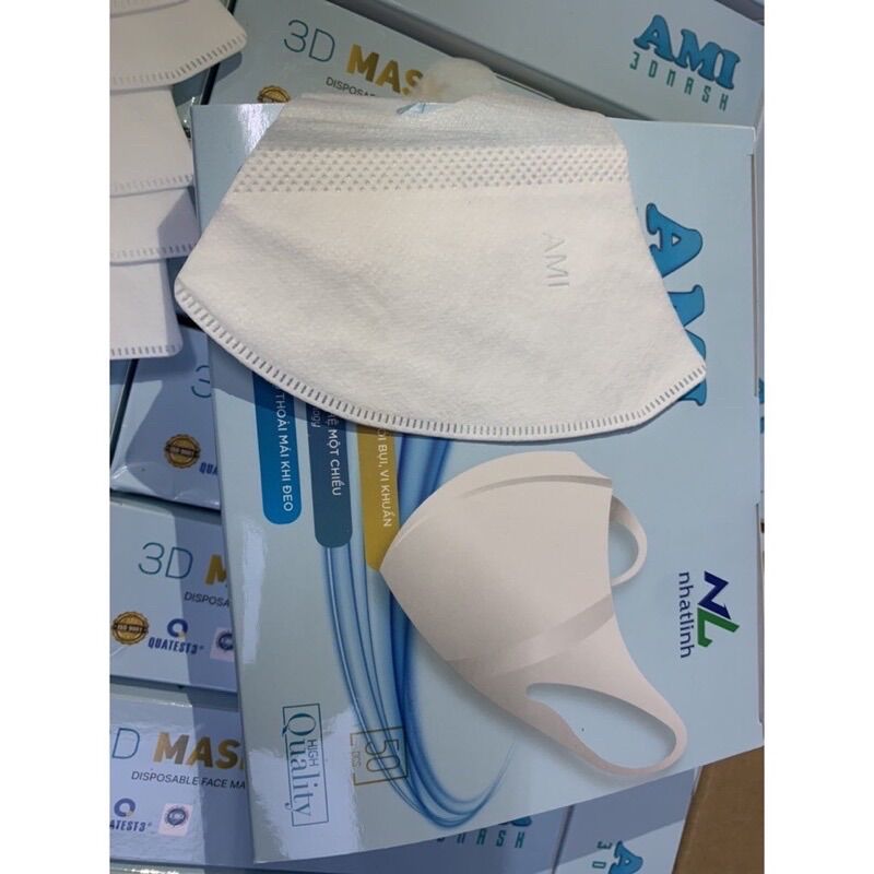 combo 10 hộp khẩu trang 3D Ami chính hãng (500 cái)