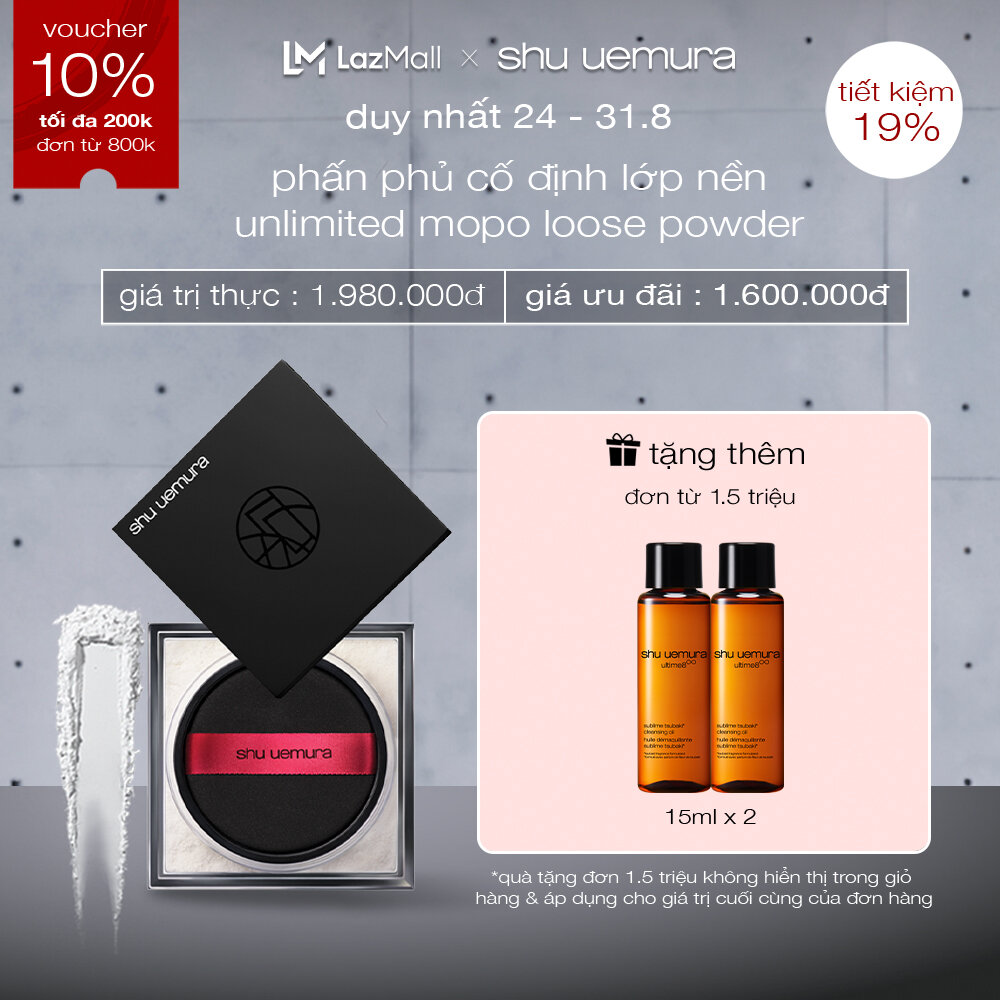 phấn phủ shu uemura unlimited mopo loose powder 15g mỏng nhẹ tự nhiên giúp hiệu chỉnh màu và cố định lớp nền