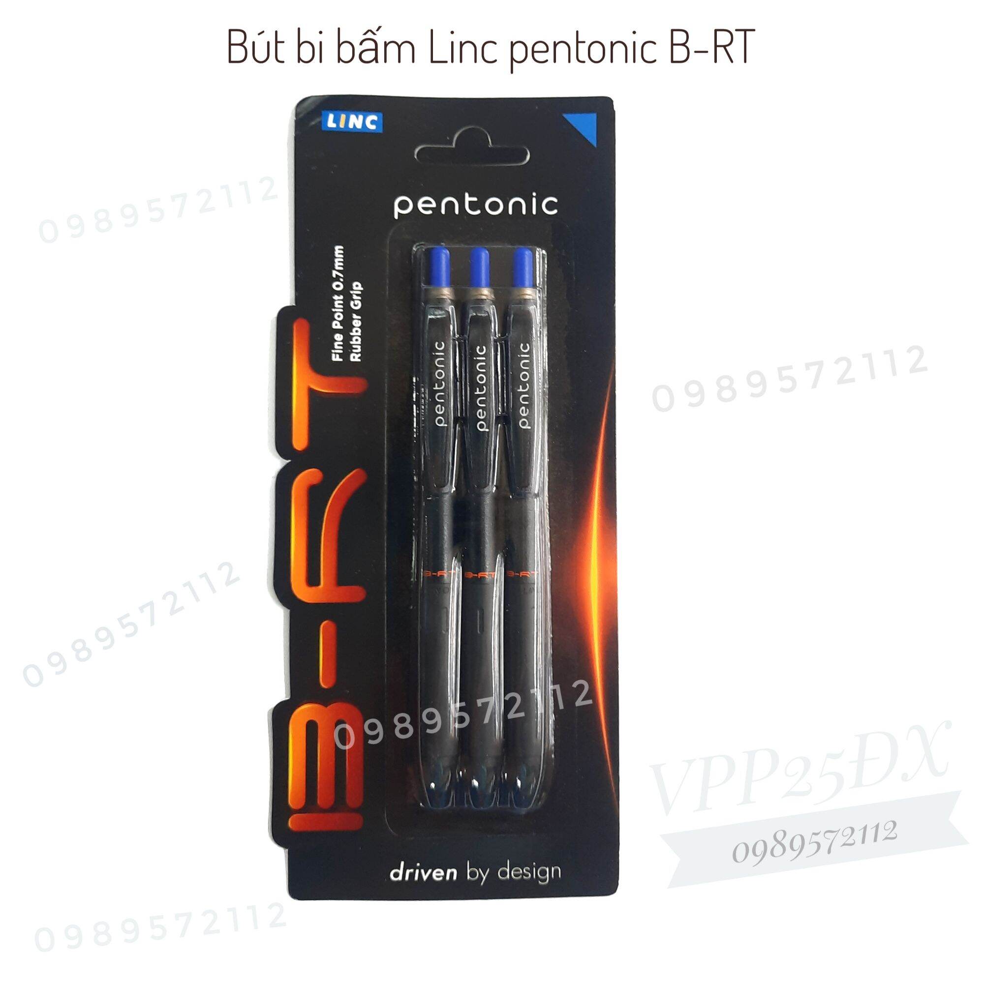 Bút bi bấm Linc pentonic 0.7mm (vỉ 3 cái)