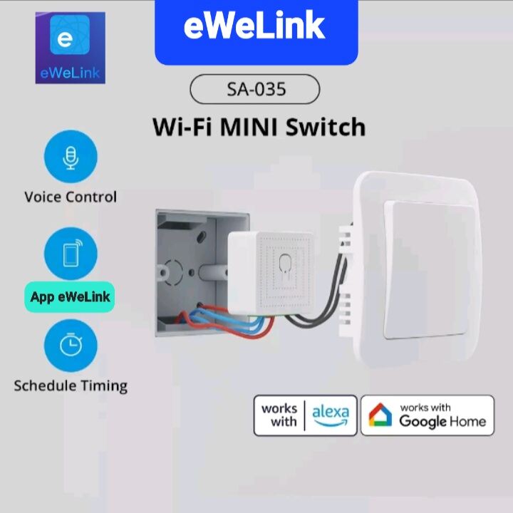 Công tắc wifi Thông Minh mini 16A ứng dụng ewelink SA-035  điều khiển công