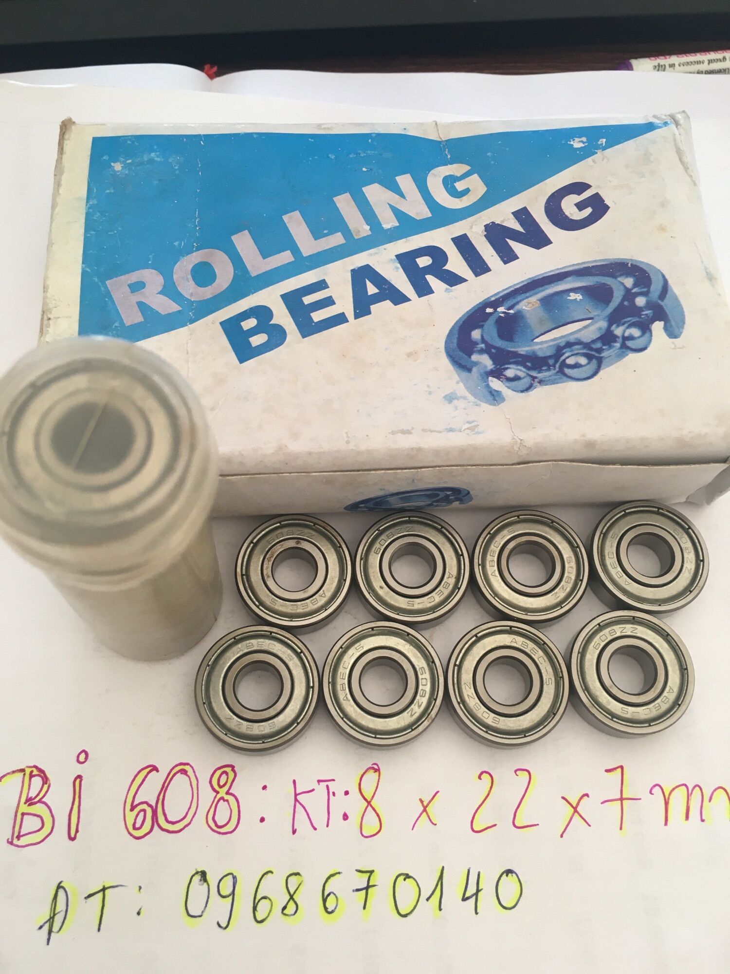 Combo 5, 10, 100 vòng bi 608-zz mới dùng cho ván trượt, giày trượt patin