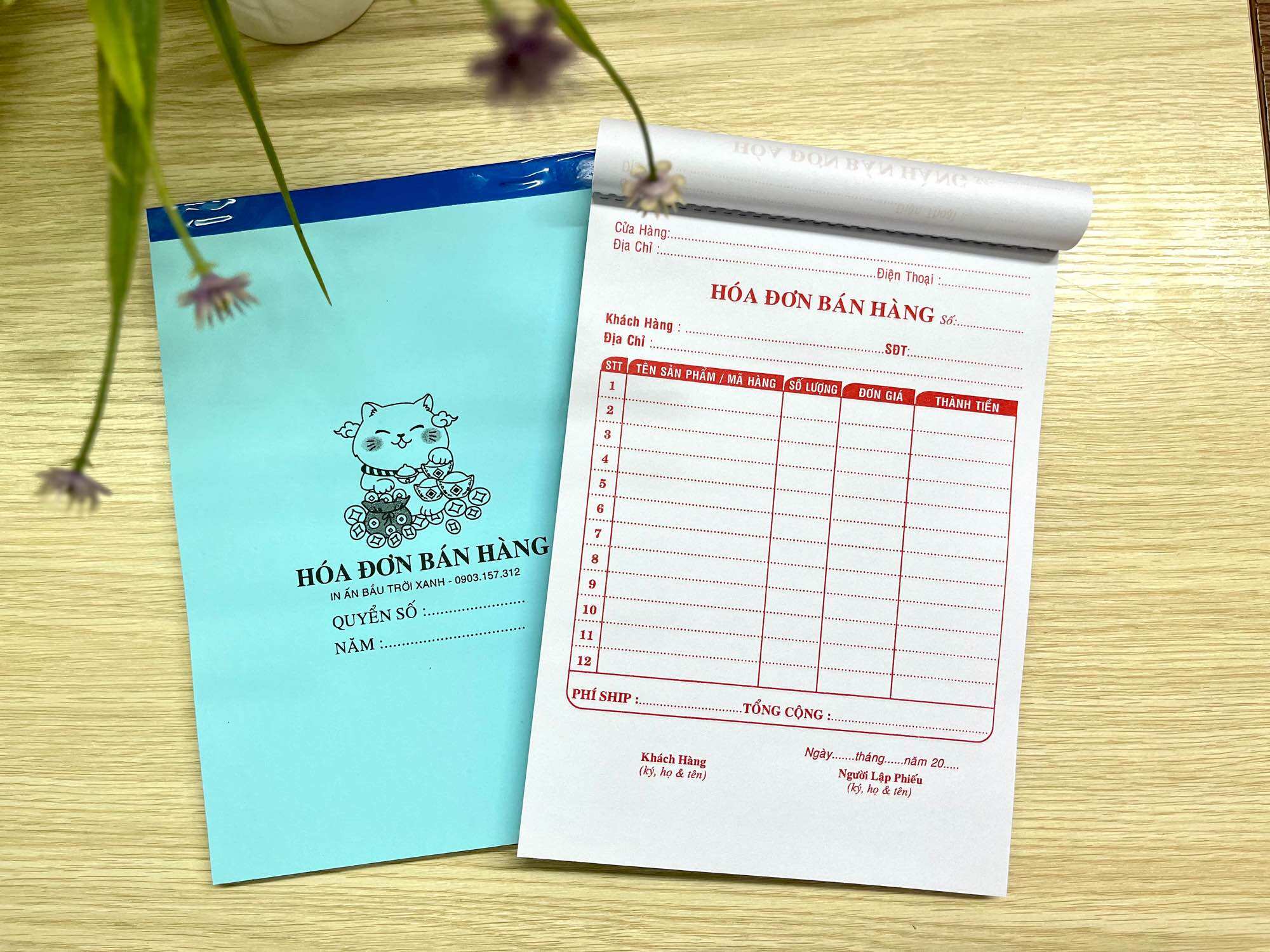 Hóa đơn bán lẻ A5 (15x20cm) 1 liên 100 tờ/quyển