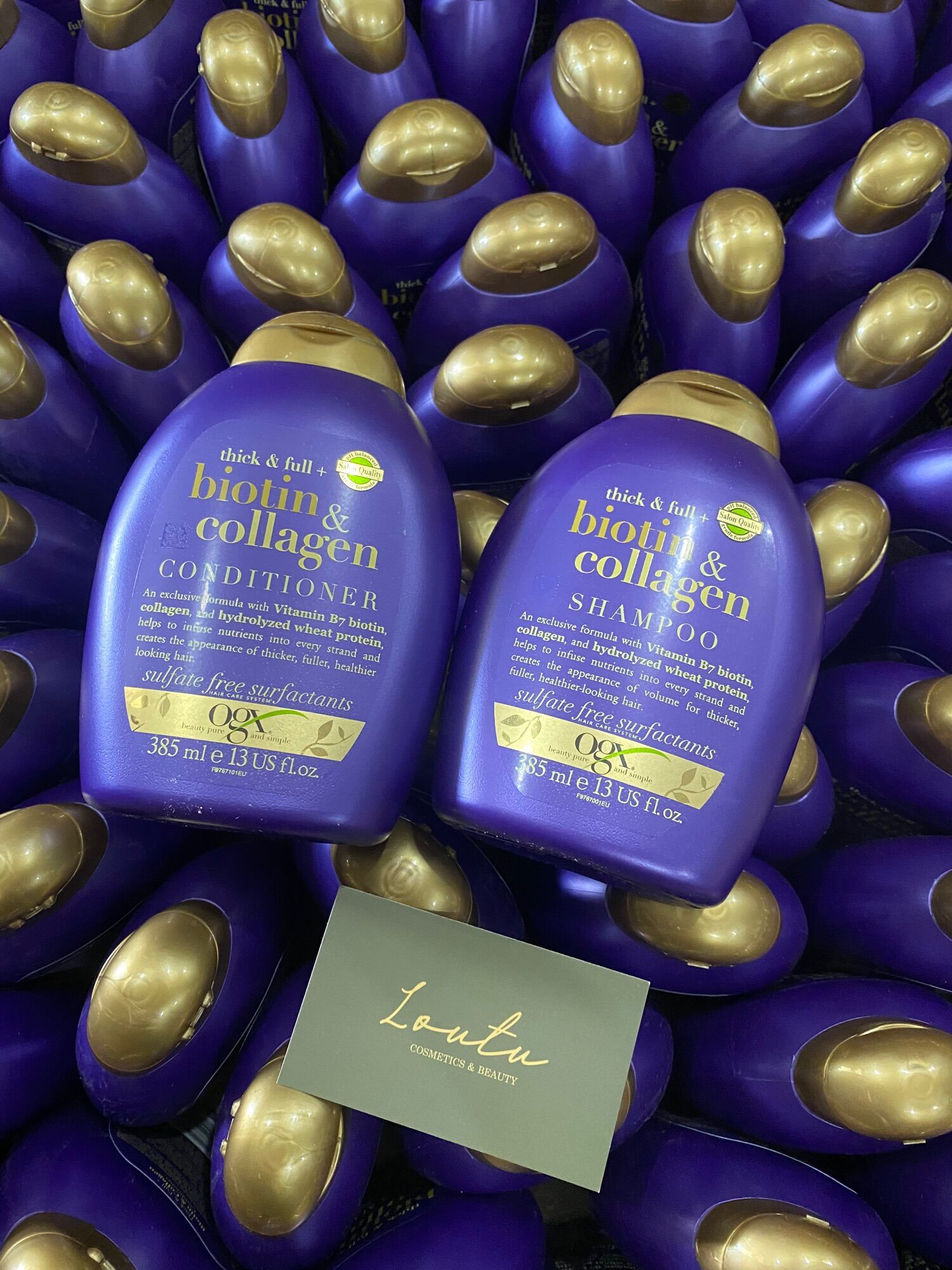 Cặp xả gội biotin tím