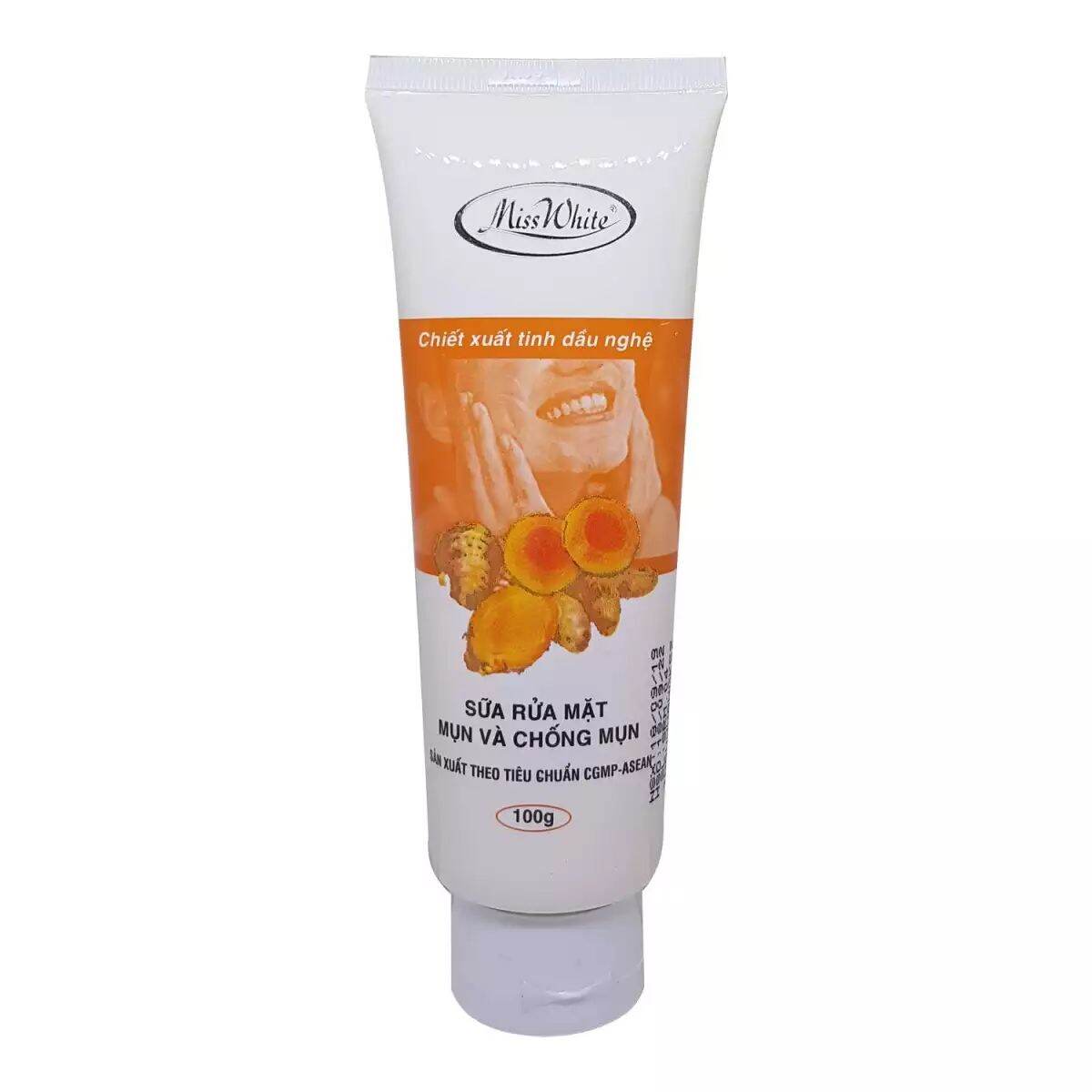 Sữa rửa mặt ngừa mụn sạch mụn Miss White 100g