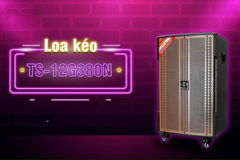 Loa karaoke di động dalton ts-12g380n (loa 2 đường tiếng, 1 bass 3 tấc, 1 loa treble, có cống suất 400w, 2 micro karaoke, thùng gỗ)