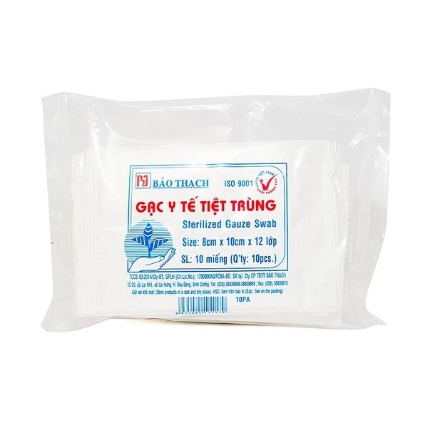 [Hcm]Gạc Y Tế Bảo Thạch Lớn 8Cm X 10Cm X 12 Lớp