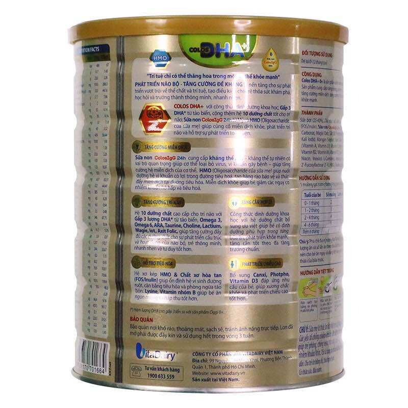 Sữa bột Colos DHA 0+ 800g