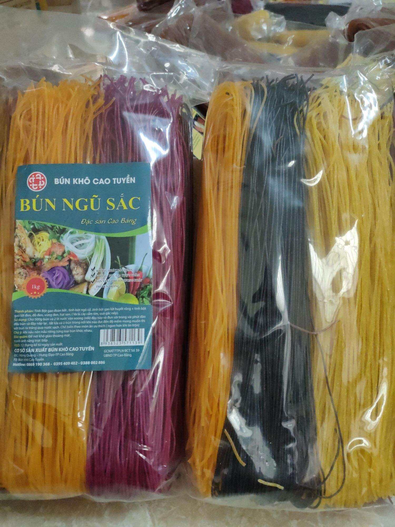 Bún ngũ sắc cao tuyền gồm ngô gấc cẩm lứt và đen gói 1kg