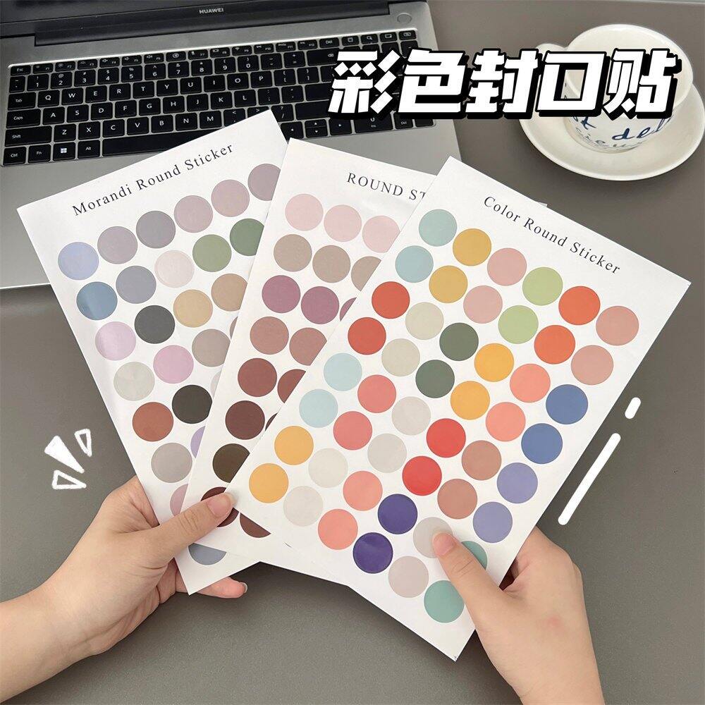🌷 Tấm sticker chấm bi lớn nhóm màu morandi và gradient hình dán trang trí sổ tay, tranh ảnh, bullet journal #A1402