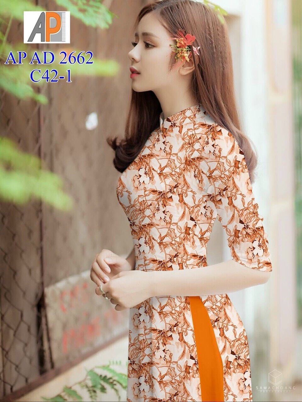 Vải áo dài in hoa đều