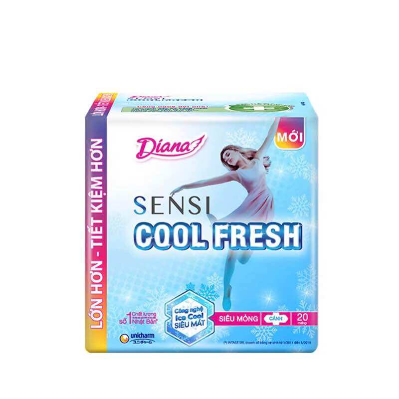Băng vệ sinh siêu mỏng 20 miếng diana sensi cool fresh