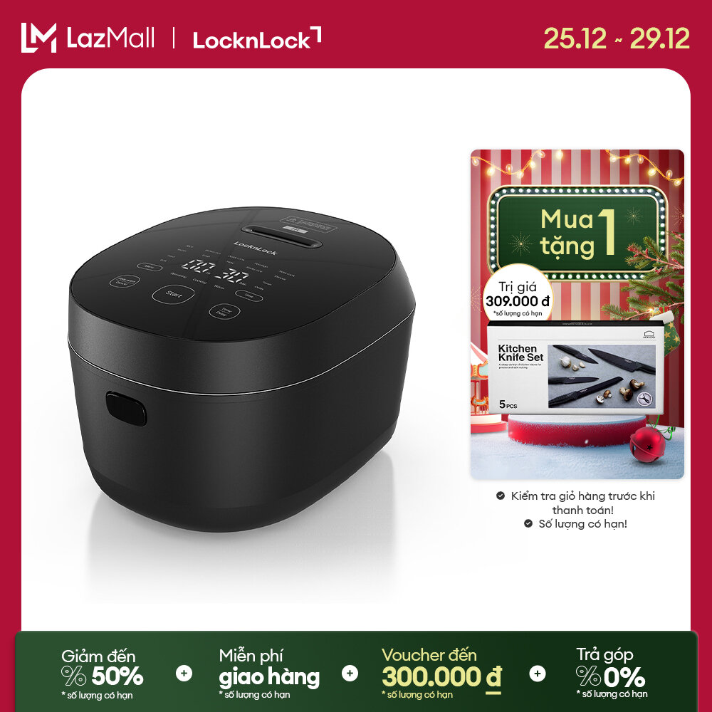  Nồi cơm điện cao tần LocknLock 1.2L chống tràn giữ ấm 24 giờ EJR586BLK 