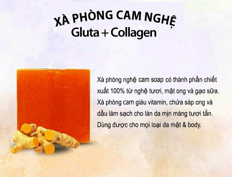 Xà bông chiết xuất cam nghệ Thái Lan (1 cục)