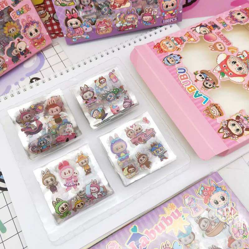 Hộp 96 Tấm Sticker Labubu Dùng Trang Trí Đồ Dùng Cá Nhân