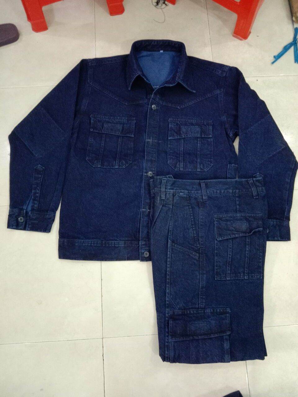 Bộ quần áo jean điện lực, thợ hàn