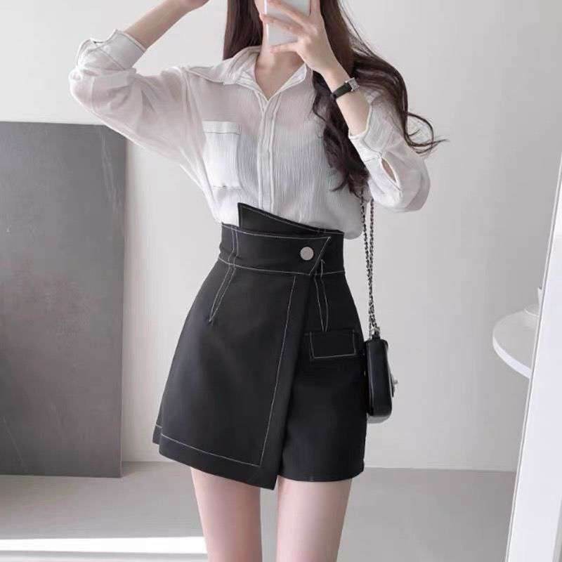 Quần giả váy viền chỉ nổi giả túi xinh xắn vv1