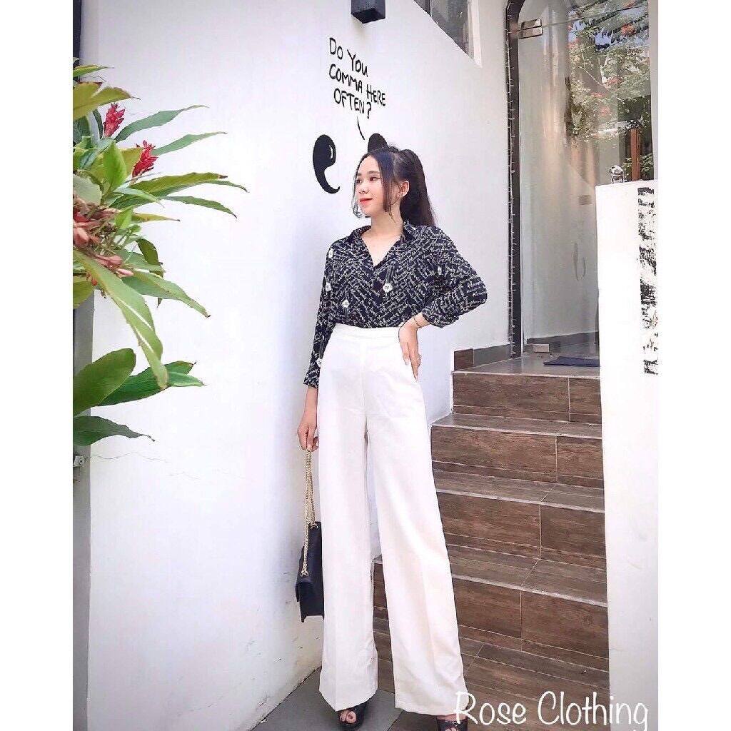 Quần Ống Suông Khóa Sườn