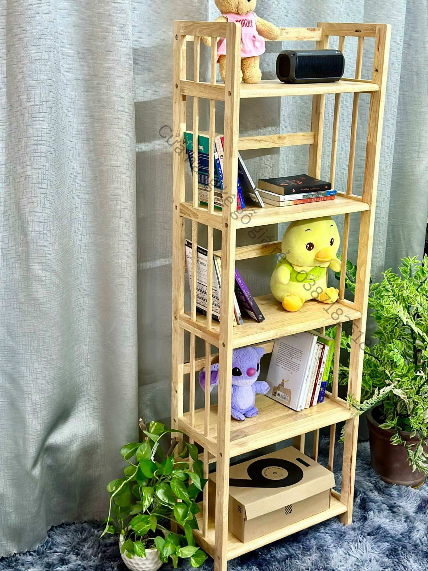 Kệ sách gỗ 5 tầng ngang 50cm sâu 28cm cao 157cm
