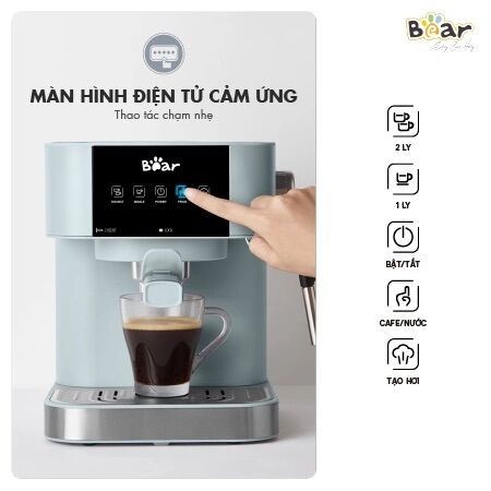 [Chính Hãng] Máy Pha Cà Phê Espresso Bán Tự Động cho Gia Đình BEAR CF-B15V1