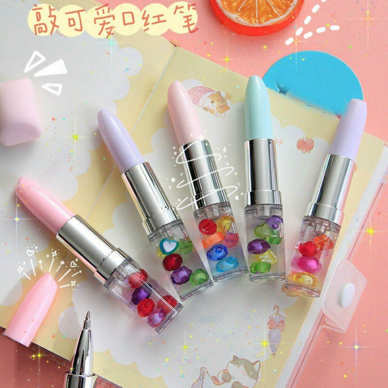 Combo 5 cây Bút gel mực tím hình thỏi son