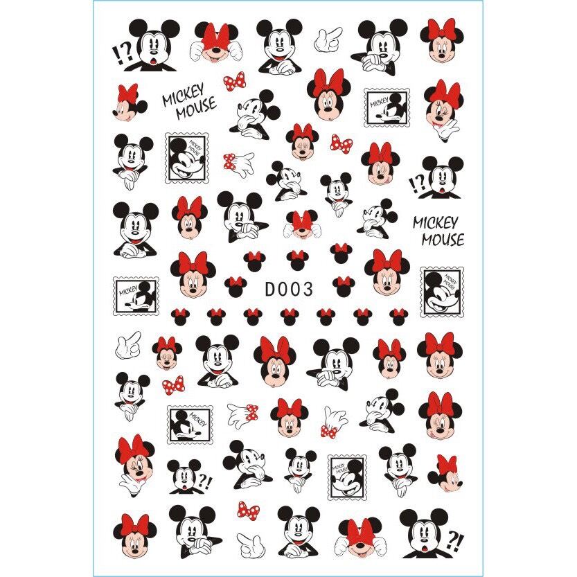 Sticker dán móng tay nail MICKEY NGÁO siêu xinh