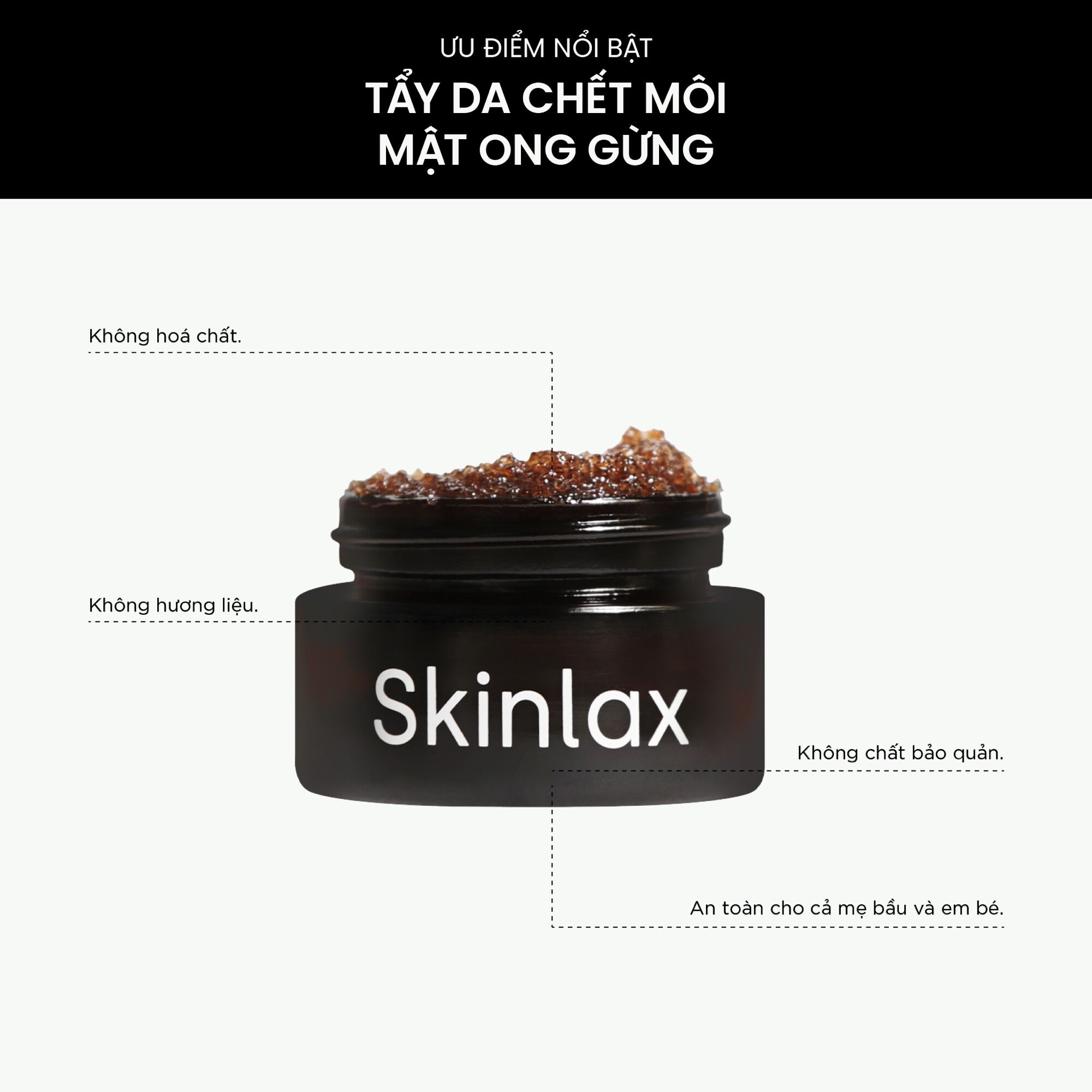 Tẩy Da Chết Môi Mật Ong Gừng SKINLAX ( 20g )