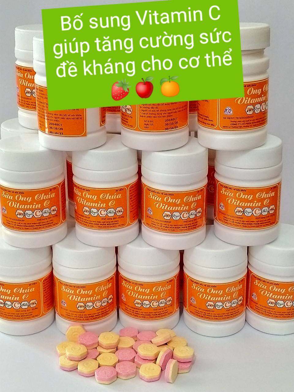 Combo 5 lọ kẹo ngậm SỮA ONG CHÚA - VITAMIN C  Lọ 30 viên