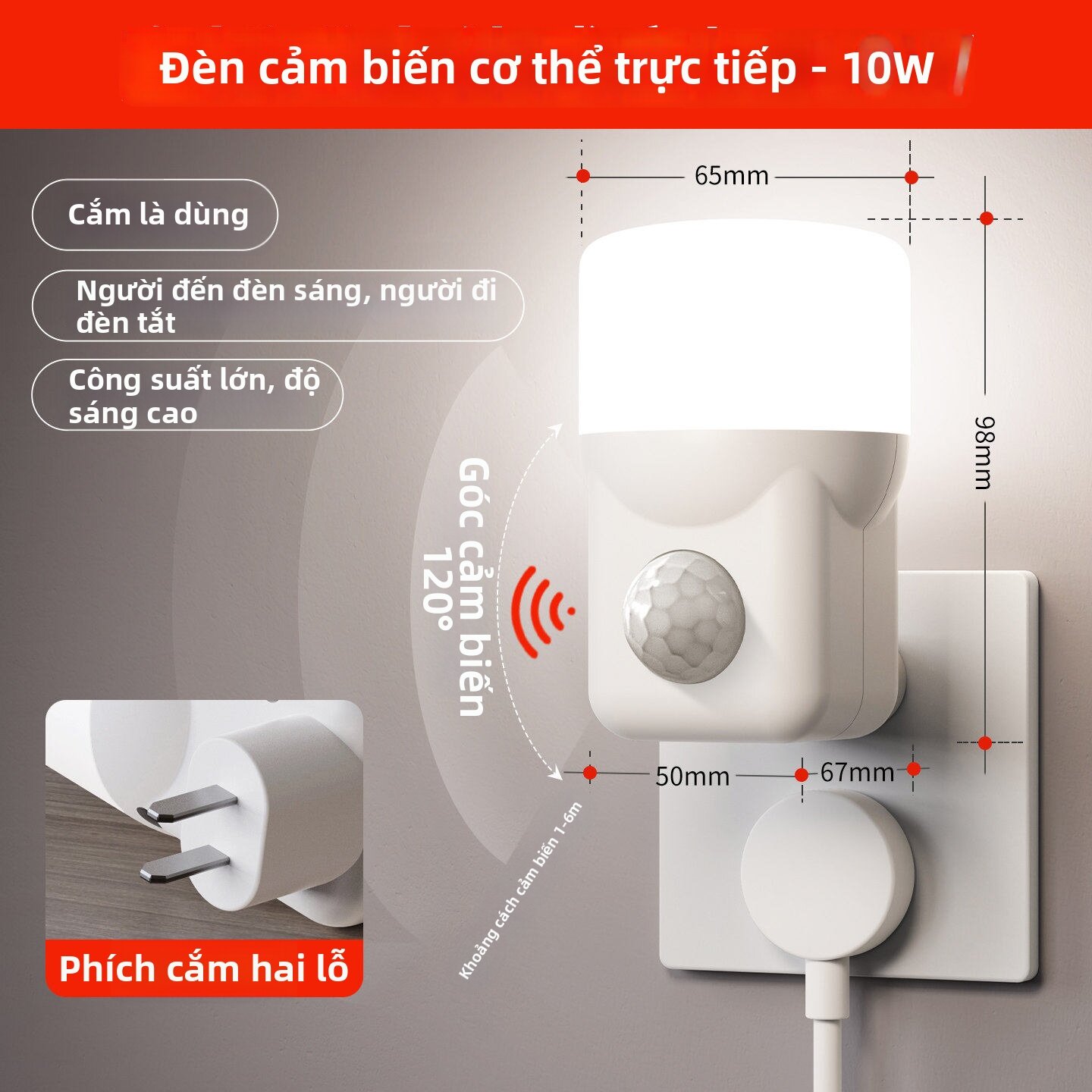FANYAO | Đèn Đêm Cắm Tường Tự Động Cảm Biến Người