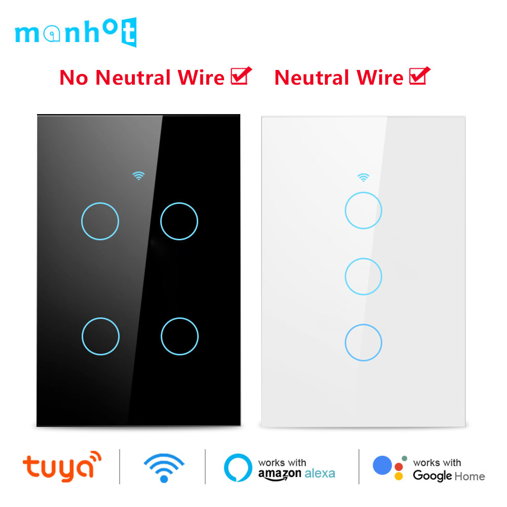 Wifi tuya thông minh tường cảm ứng chuyển đổi không có dây trung tính yêu cầu cuộc sống thông minh không dây từ xa LED chuyển đổi ánh sáng hỗ trợ Alexa Google nhà