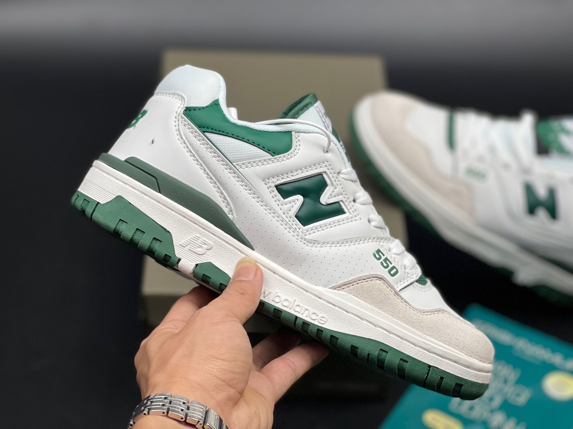 Giày thể thao/ Sneaker NB550 xanh lá