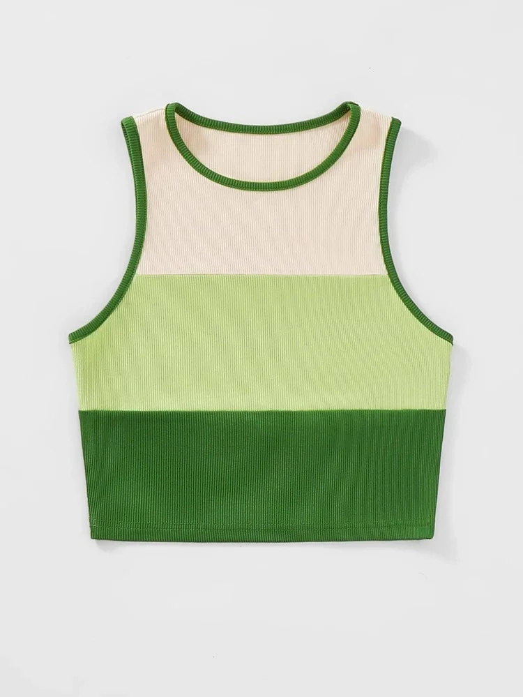 Áo croptop phối 3 màu SỌC NGANG (101727)