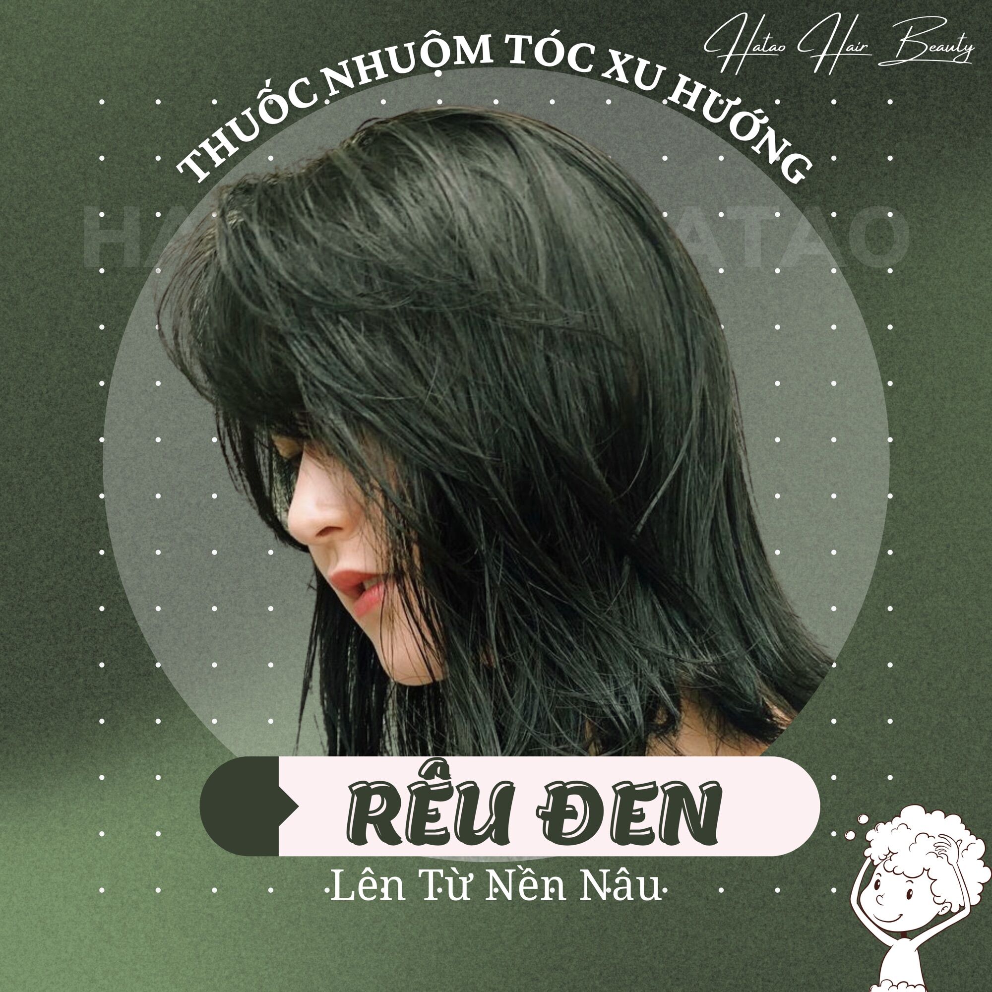 Thuốc nhuộm tóc màu Rêu Đen kèm trợ nhuộm 100ml