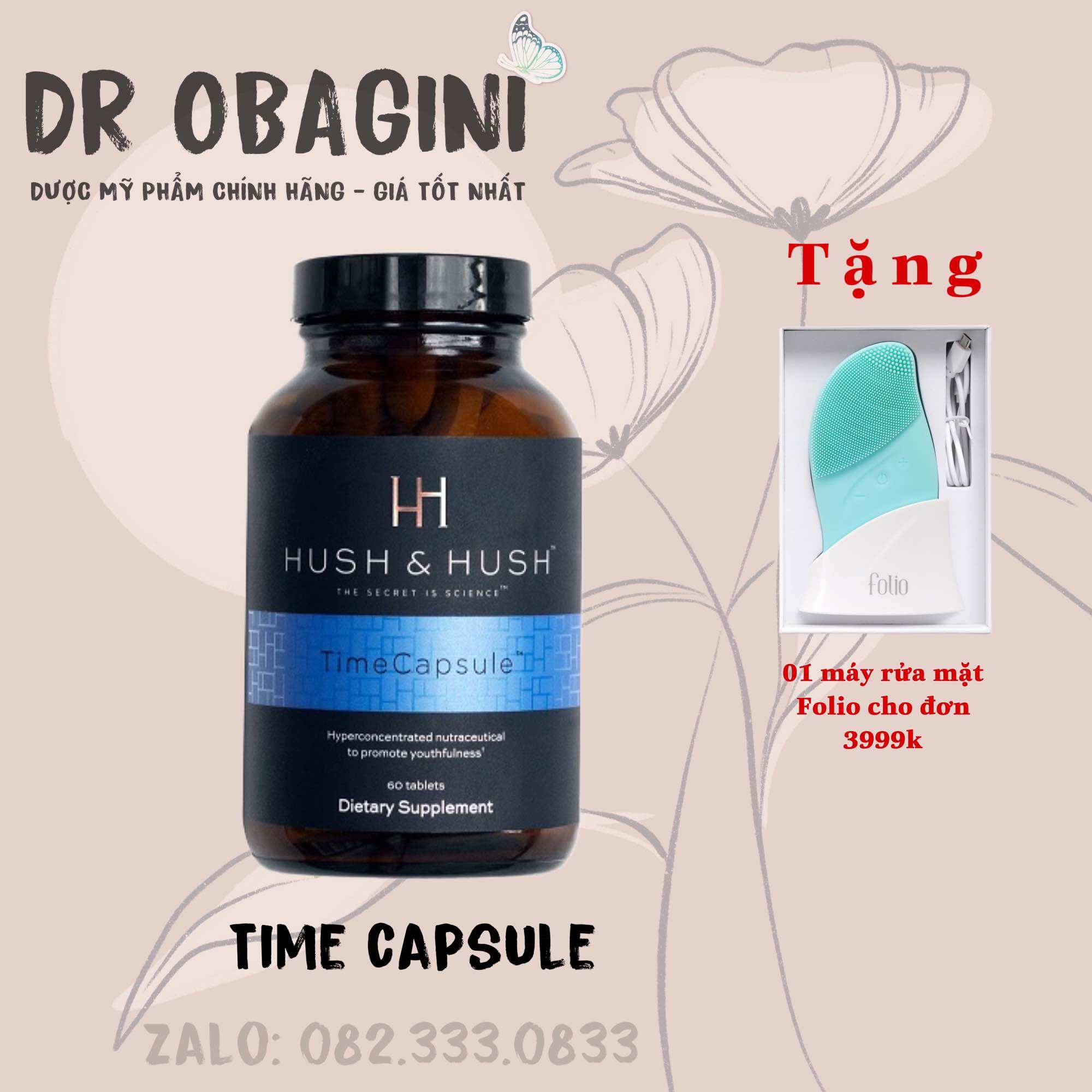HCM HUSH & HUSH - TimeCapsule Viên uốn g tổng hợp mờ nám sáng da chống tia UV