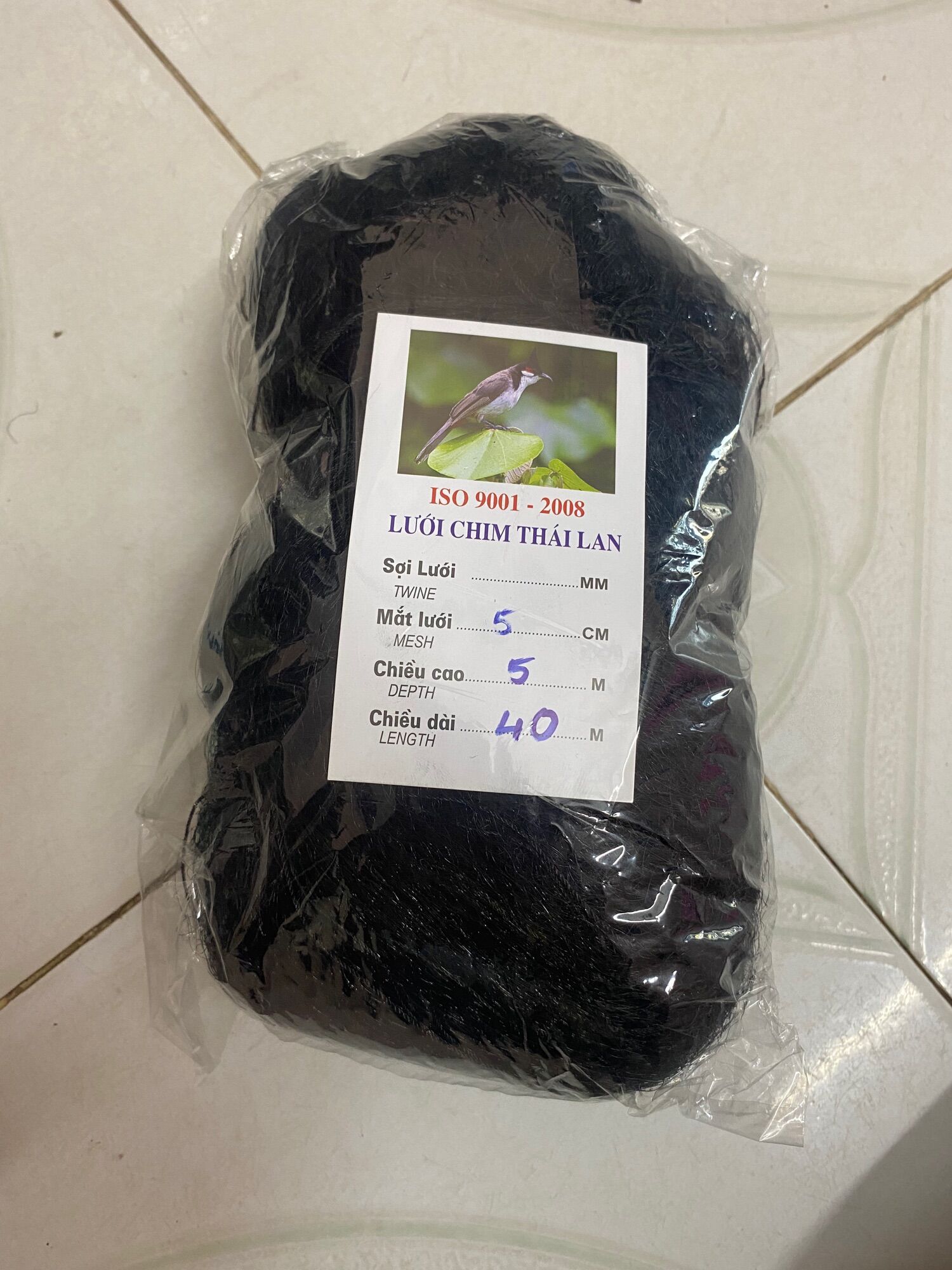 Lưới bẫy chim, lưới tàng hình mắt lưới 5cm cao 5m