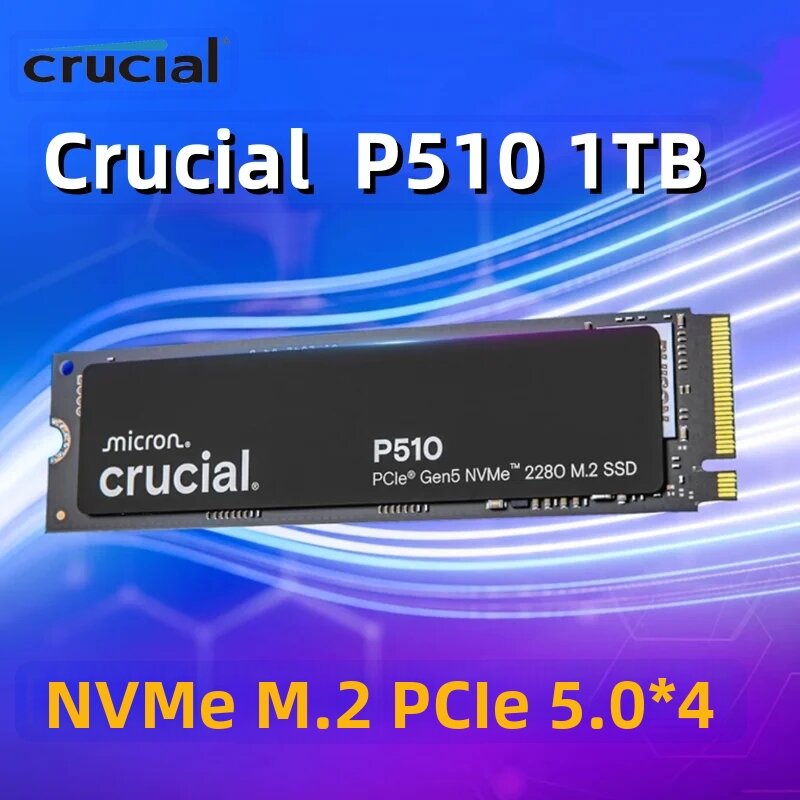 crucial | Ổ Cứng Thể Rắn NVMe PCIe 5.0 M.2 2280 Crucial Micron P510 1TB Gen5 Dành Cho Máy Tính Để Bàn Và Máy Tính Xách Tay Giá 13,843,000 Đồng*Miễn phí vận chuyển