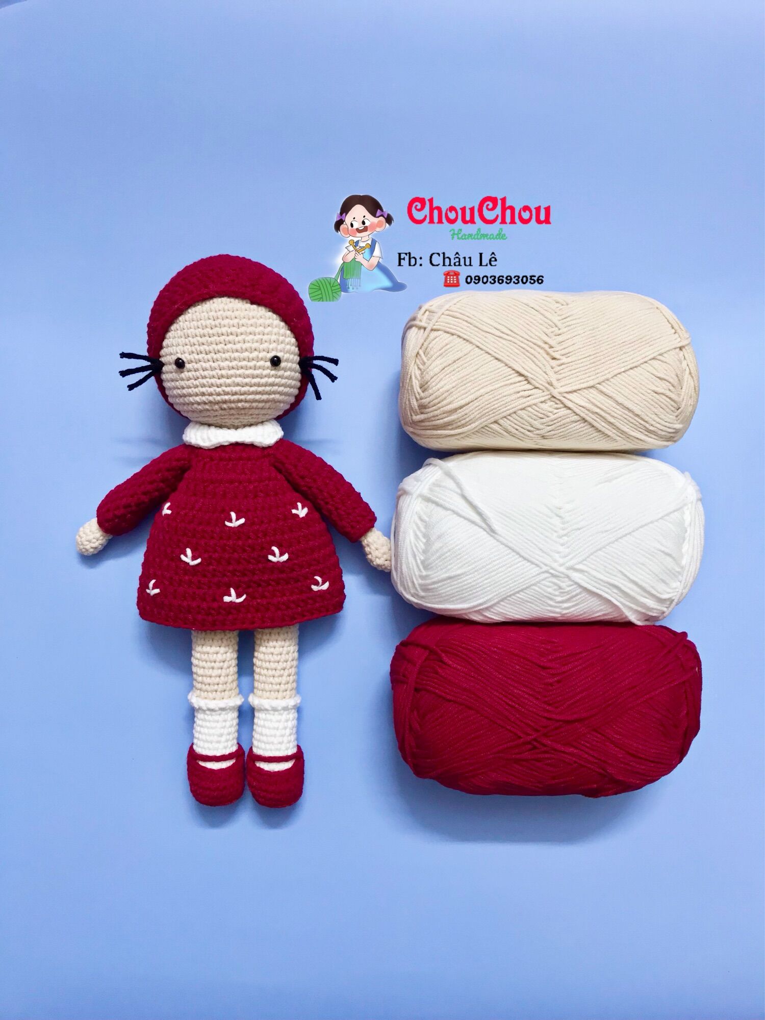 [HCM]Búp bê len nhồi bông handmade