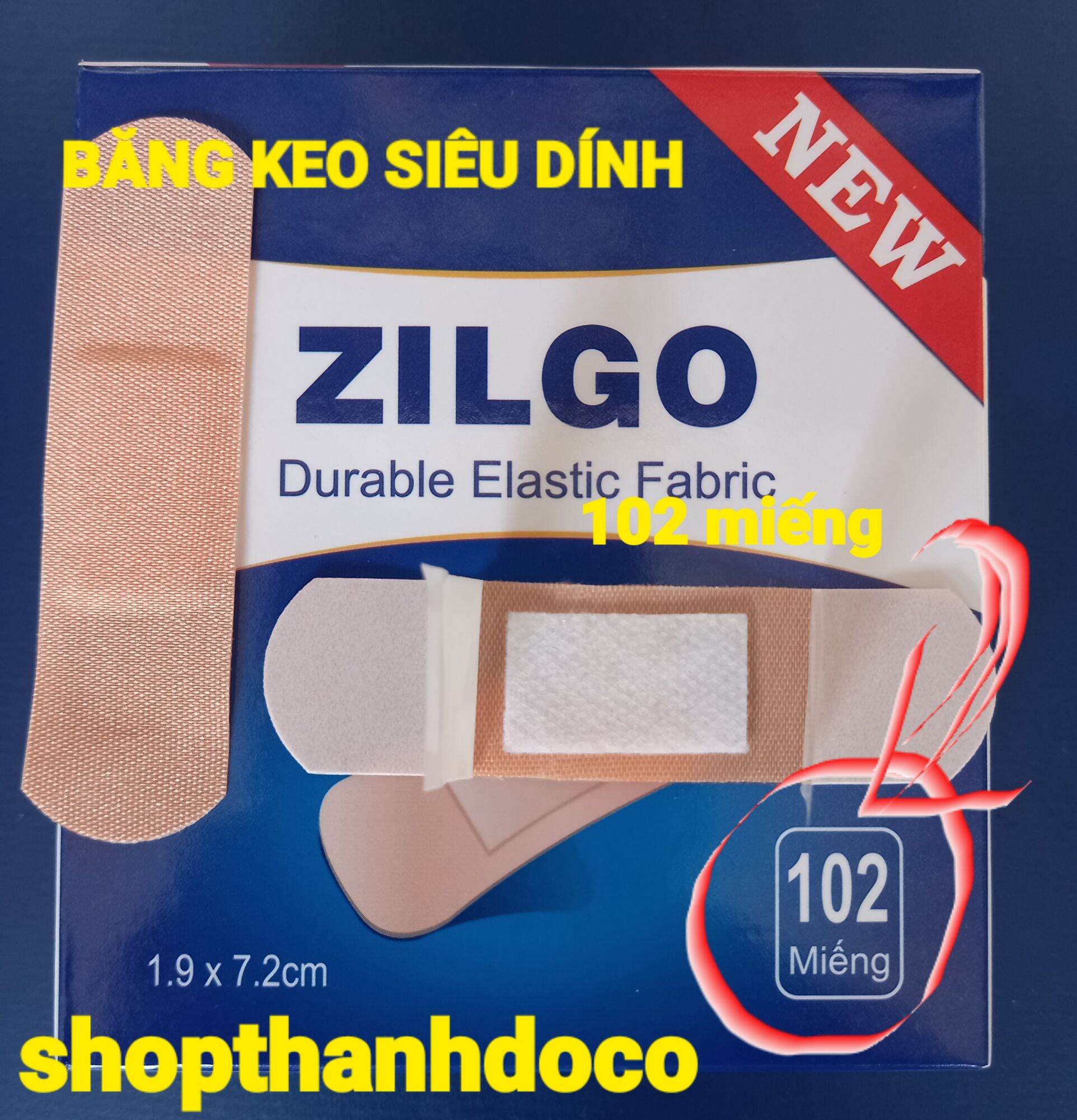 Băng keo cá nhân zilgo chịu được nước 1 hộp 102 miếng  siêu dính - ảnh sản phẩm 1