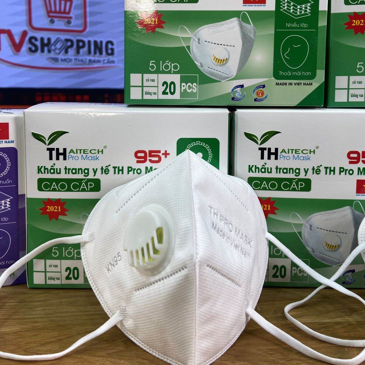 Khẩu trang y tế n95 th pro mask 5 lớp có van - 20 cái/hộp