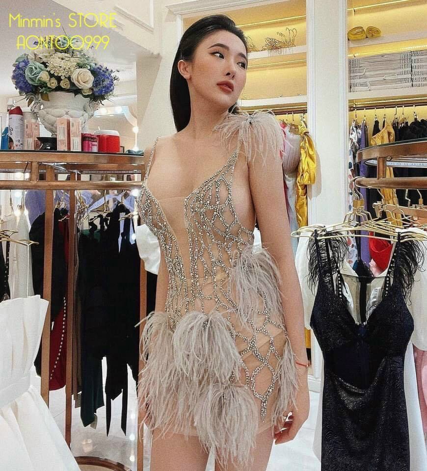 ĐẦM BODY ĐÍNH LÔNG CAO CẤP( kèm ảnh thật )
