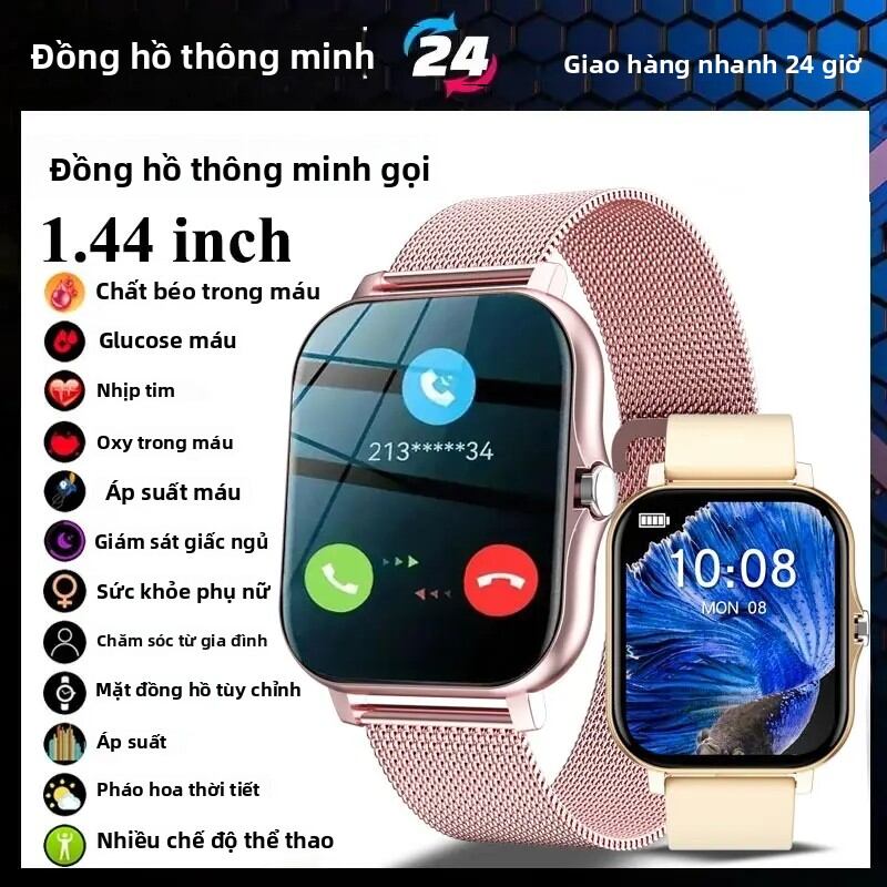 Đồng Hồ Thông Minh Màn Hình Cảm Ứng Đầy Đủ Dành Cho Nam Giới, Phụ Nữ, Thể Thao, Theo Dõi Sức Khỏe, Đồng Hồ Thông Minh Kỹ Thuật Số Với Chức Năng Gọi BT, Theo Dõi Nhịp Tim, Theo Dõi Giấc Ngủ, Màn Hình OLED 1.44 Inch Giá 202,000 Đồng*Miễn phí vận chuyển