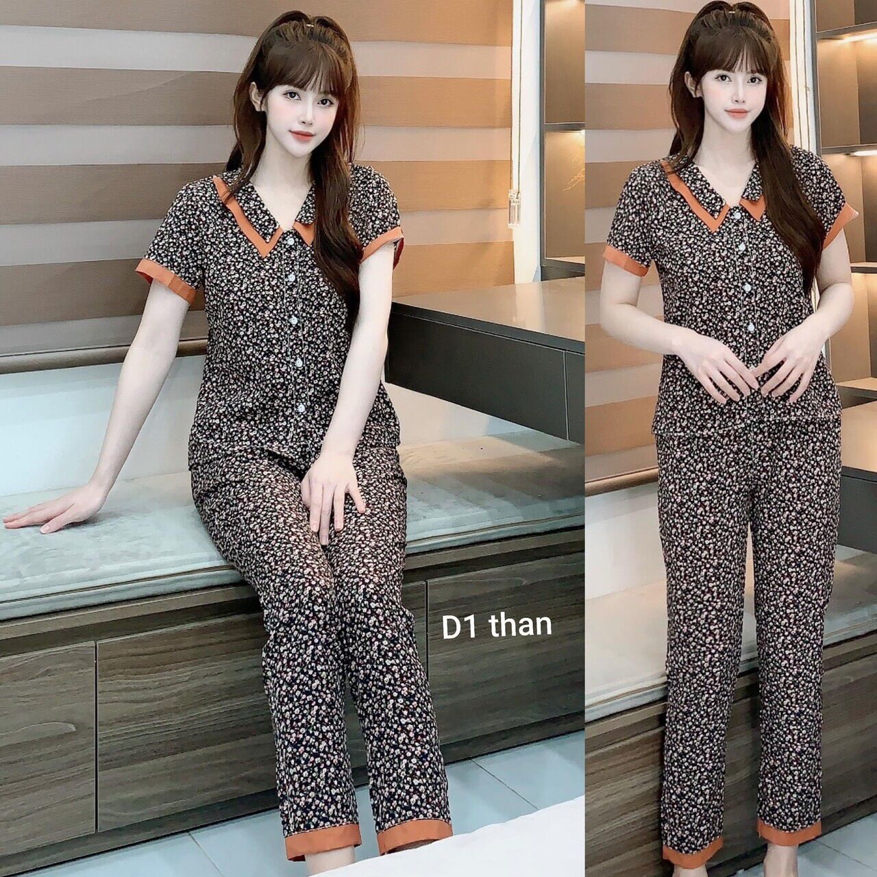 Đồ bộ mặc nhà chất lụa hàn mềm mát
