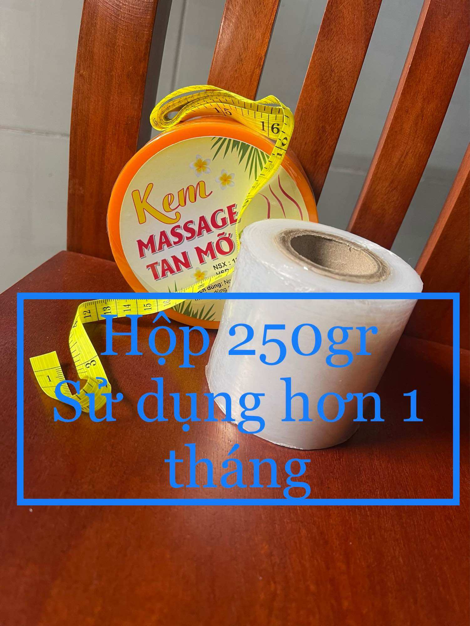 Kem tan mỡ ( combo 1 hộp + màng ủ + thước đo)