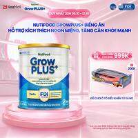 Sữa Bột Nutifood GrowPLUS+ Biếng Ăn (Xanh) 2+ - Hỗ Trợ Kích Thích Ngon Miệng Tăng Cân Khỏe Mạnh (Lon 165 Kg)