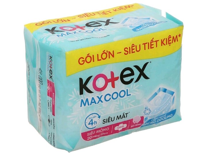 Băng vệ sinh Kotex Maxcool siêu mỏng cánh 20 miếng 23cm