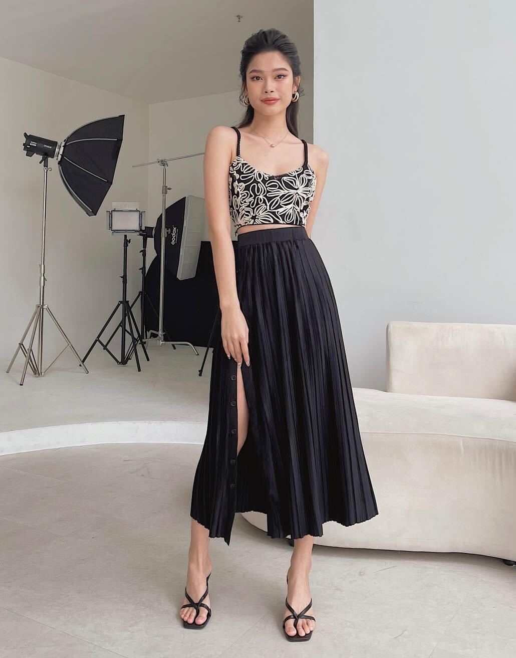 rẻ vô địch] chân váy xẻ tà kiểu dáng dài 70cm | Shopee Việt Nam