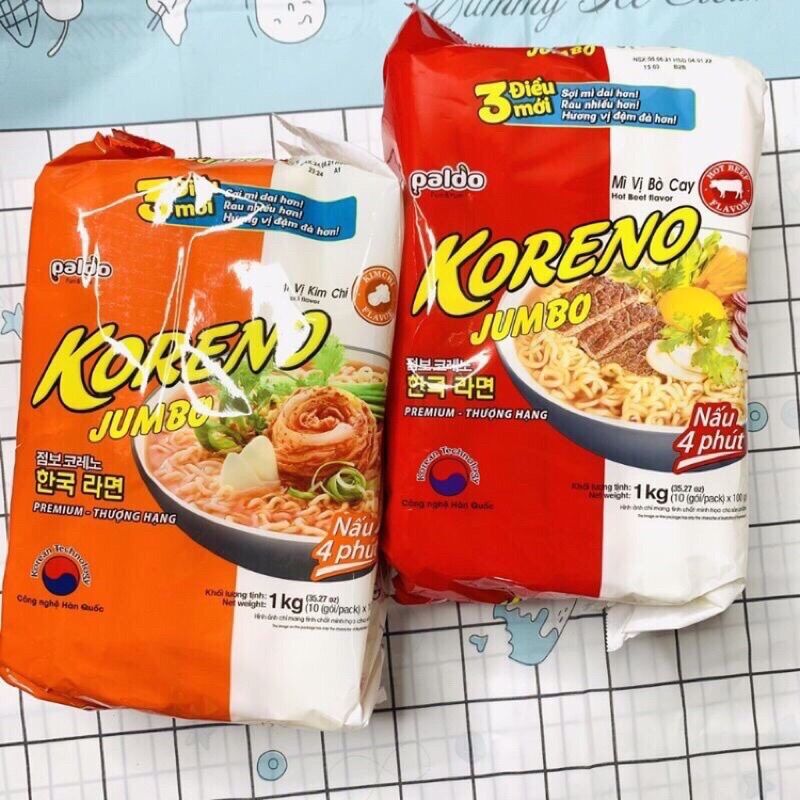 Mì koreno jumbo 1kg - đủ vị