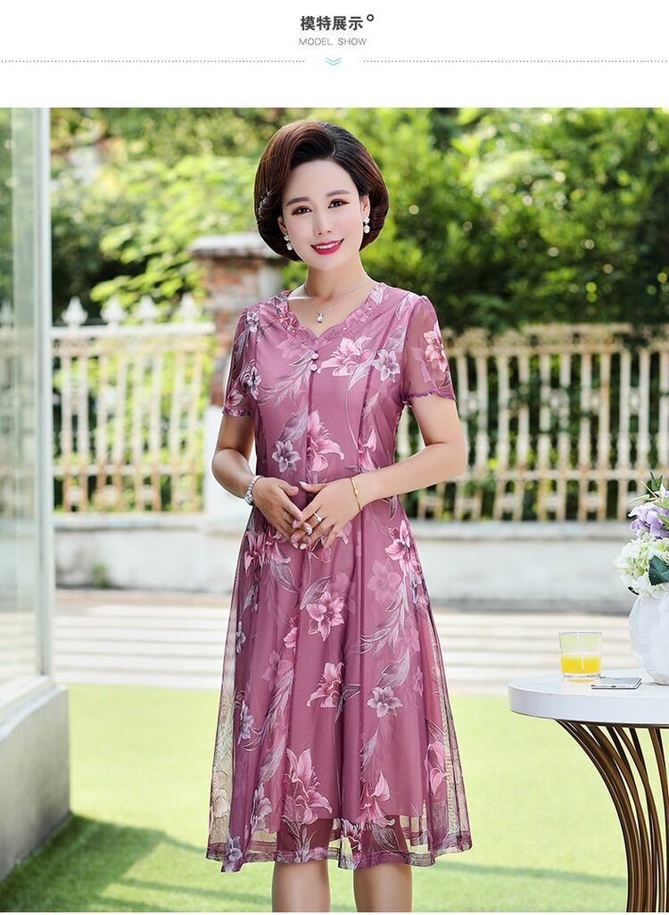 [HCM]Đầm trung niên dự tiệc chất Voan