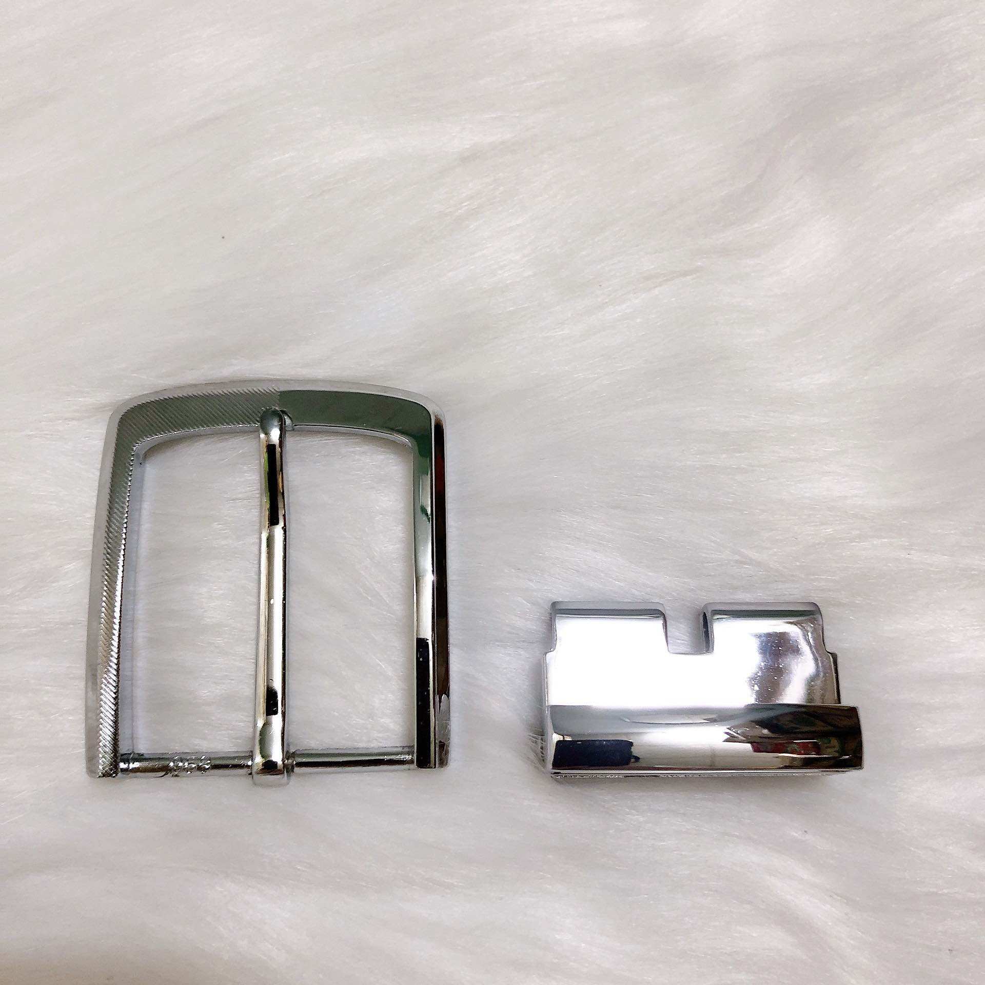 Mặt khóa thắt lưng (đầu dây nịt), mặt kim, 4cm, kiểu đầu rời 2 phần