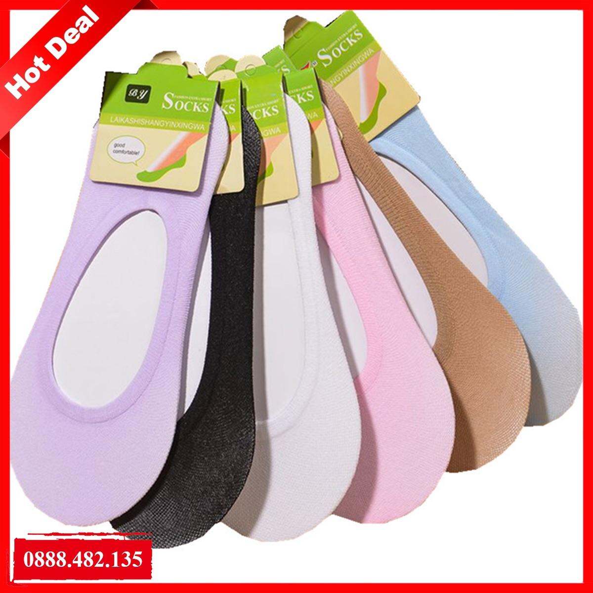 Combo 5 đôi tất nữ siêu co giãn đi hài, đi giày bệt, giày bale, giày búp bê ôm chân, mỏng nhẹ thoáng khí, phong cách Hàn Quốc