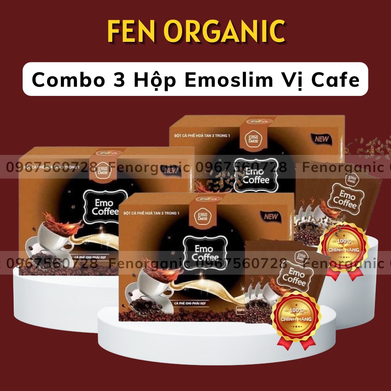[Emoslim Giảm Cân] Combo 3 hộp nước uống giảm cân emoslim vị cafe thơm ngon/ Giảm cân nhanh, an toàn